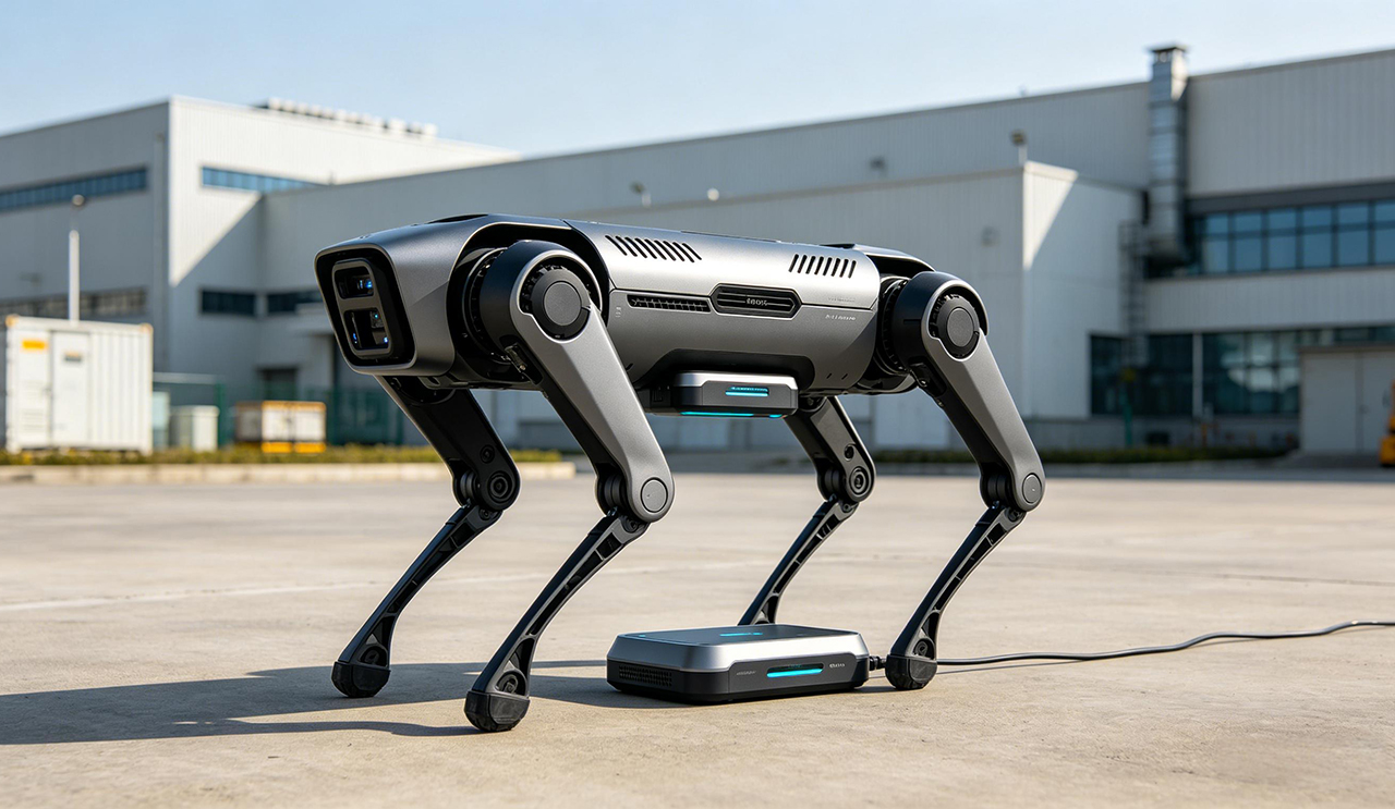 The wireless charging solution for the parity-time space quadruped robot is tailor-made, eliminating